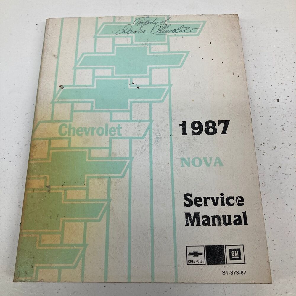 Chevrolet Nova Service Manual 1987 ST-373-87
